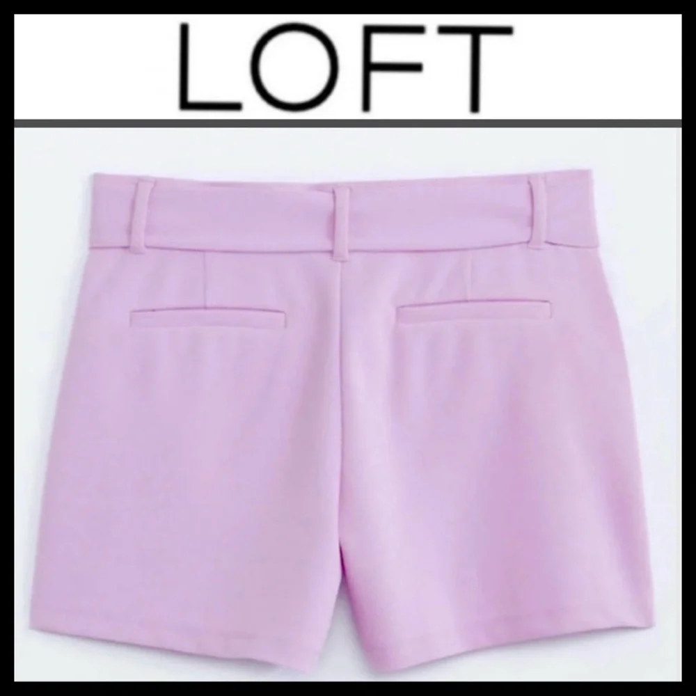 LOFT Women's Lilac Belted Shorts - Picture 2 of 5